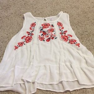 White shirt with flowers